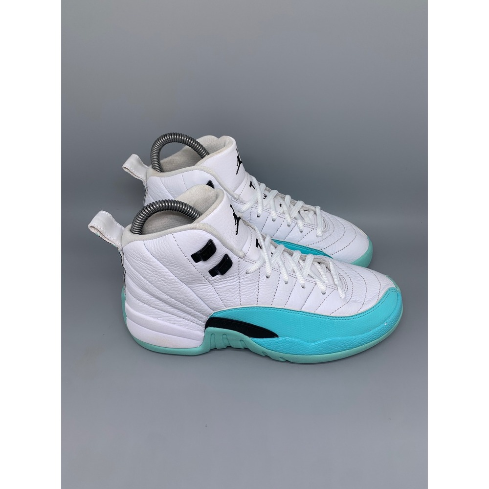 Jordan 12 Retro GS Aqua Basketball Shoes 510815-100 Women's Sz‎ 7.5 Youth Sz 6Y
